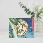 広重ムーンオーバーザウォーターフォール日本のファインアート ポストカード (スタンド正面)