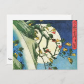 広重ムーンオーバーザウォーターフォール日本のファインアート ポストカード (正面/裏面)