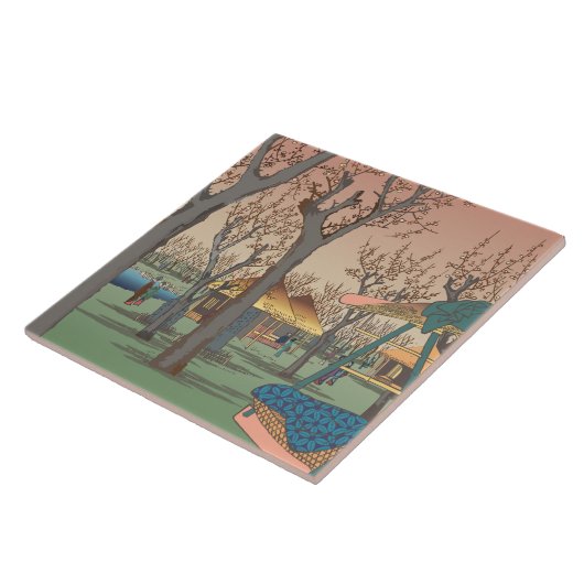 広重作の梅園 タイル (側面)