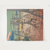 広重作の梅園 タペストリー (正面(横))