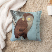 広重 – フクロウ、松、三日月 クッション (ブランケット)