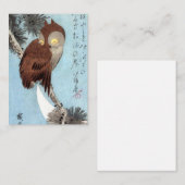 広重 – フクロウ、松、三日月 ノートカード (正面/裏面)