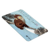 広重 – フクロウ、松、三日月 マグネット (右側)