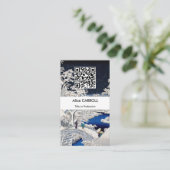 広重 – 目黒のドラムブリッジ – QRコード 名刺 (スタンド正面)