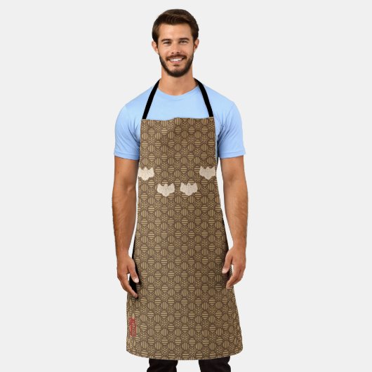 広門寺切門月川堂福 エプロン (着用した状態)