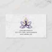 床でヨガをする女性 名刺 (裏面)