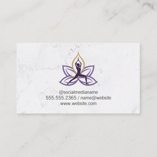 床でヨガをする女性 名刺 (裏面)
