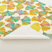 床に継ぎ目葉のない模様の銀杏。ウォーターコロ シェルパブランケット (3/4)