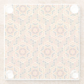 床のイタリアン幾何学的パターン、ヴィンテージモザイク。 ガラスコースター (裏面)