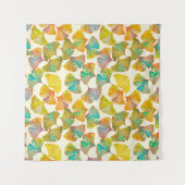 床のシ離れームレスパターン上の銀杏。ウォータコロ タペストリー (正面(横))