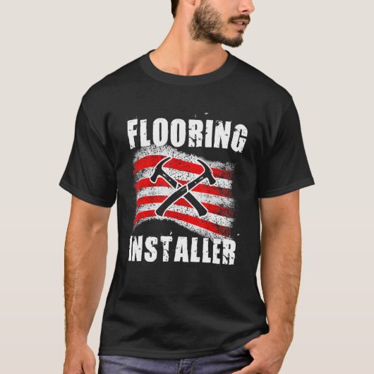 床の施工業者 フローリング工事 Tシャツ (正面)