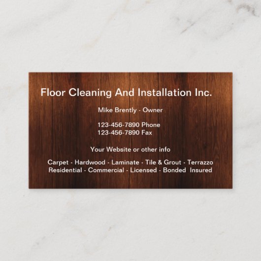 床の清掃及び設置 名刺 (正面)