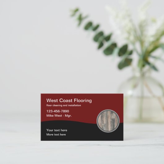 床の清掃・設置 名刺 (スタンド正面)