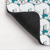 床の白い子犬のパタパーソナライズされたーン マウスパッド (コーナー)