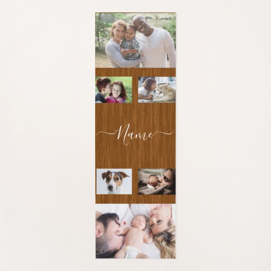 床の背景自分で6枚の写真を作成 ヨガマット (正面)