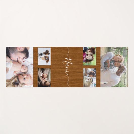 床の背景自分で6枚の写真を作成 ヨガマット (正面(横))