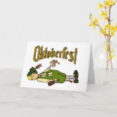 床の酔ったドイツ語が付いているオクトーバーフェストカード カード (黄色い花)