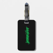 床の離れグリーンに体操パーソナライズされたする ラゲッジタグ (裏面縦)