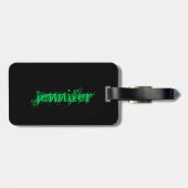 床の離れグリーンに体操パーソナライズされたする ラゲッジタグ (裏面横)