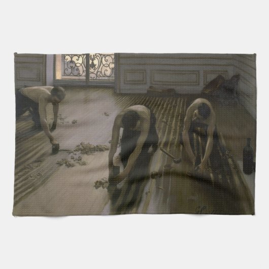 床はがし（1875）/ Gustave Caillebotte キッチンタオル (横)