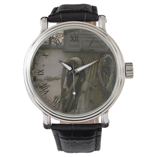 床はぎとる人たち（Gustave Caillebotte） 腕時計 (正面)