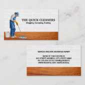 床をモッピングする女性 | ジャニター 名刺 (正面/裏面)