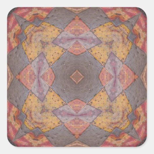 床カラフルタイル万華鏡のように千変万化するパターン8 スクエアシール (正面)