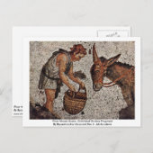 床モザイクシーン、子とロバの断片 ポストカード (正面/裏面)