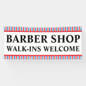 床屋さん（Barber Shop）・散髪屋さん・理容室・Welcome・お気軽にお立ち寄りください・ 横断幕 (横)