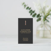 床屋のポール ブラックアイボリー 理容室 ヘアスタイリスト 名刺 (スタンド正面)