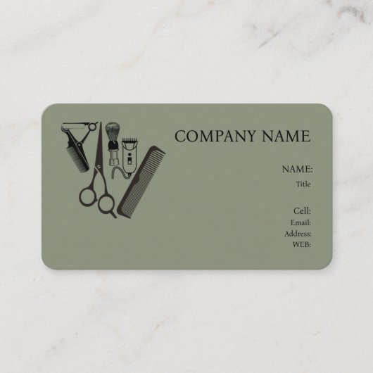 床屋のBASIC TEMPLATE BUSINESS CARD 名刺 (正面)