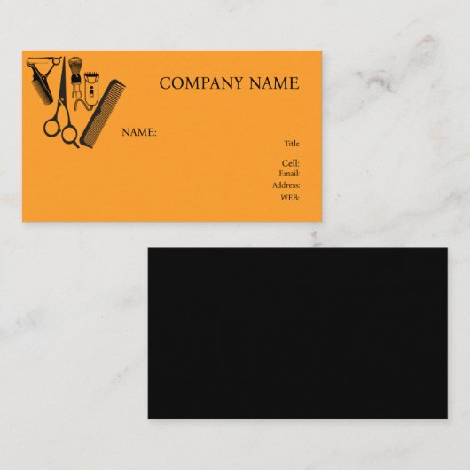 床屋のBASIC TEMPLATE BUSINESS CARD 名刺 (正面/裏面)