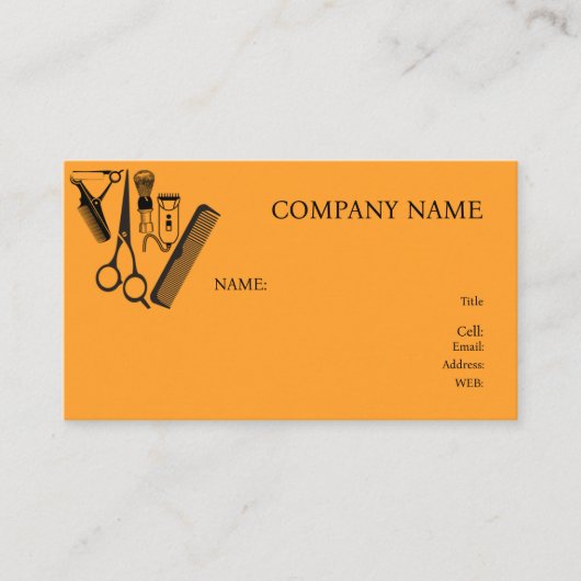 床屋のBASIC TEMPLATE BUSINESS CARD 名刺 (正面)