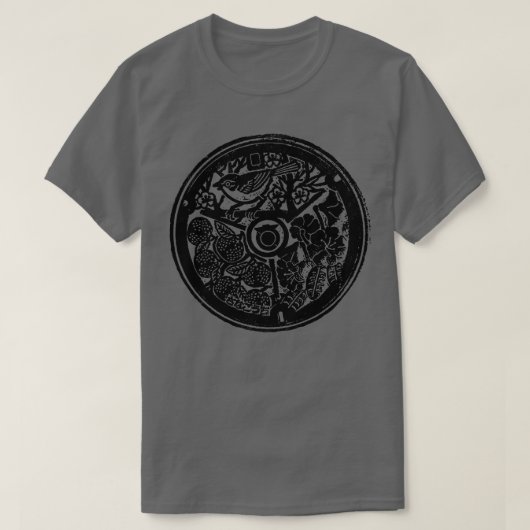 床島マンホール蓋 Tシャツ (デザイン正面)