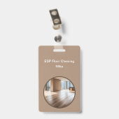 床掃除業務用モダンバッジ バッジ (裏面 （クリップ付）)