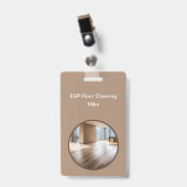 床掃除業務用モダンバッジ バッジ (正面 （クリップ付）)