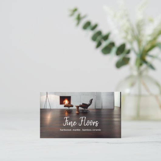 床材設置会社 名刺 (スタンド正面)