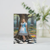 床林に住む市松模様に金髪の女性 ポストカード (スタンド正面)