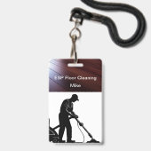 床清掃作業部用バッジ バッジ (Front with Lanyard)