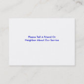 床清掃用名刺 名刺 (裏面)