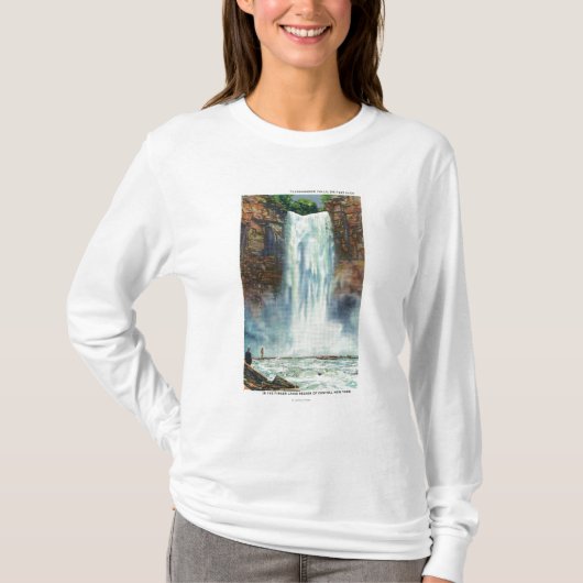 底からのTaughannockの滝の眺め Tシャツ (正面)