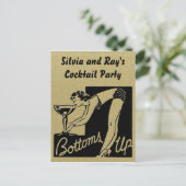 底はパーソナライズなカクテルパーティーを持ち上げます インビテーションポストカード (スタンド正面)