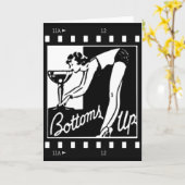 底はレトロの女性を持ち上げますDrinking Hugeマルティーニ カード (黄色い花)