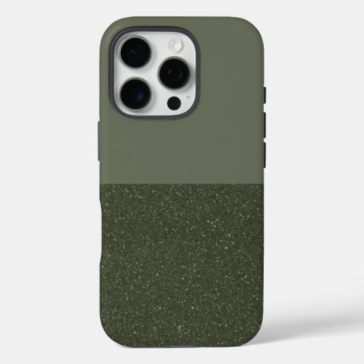 底グリッターモスグリーンiPhoneケースカスタマイズ-  Case-Mate iPhoneケース (裏面)