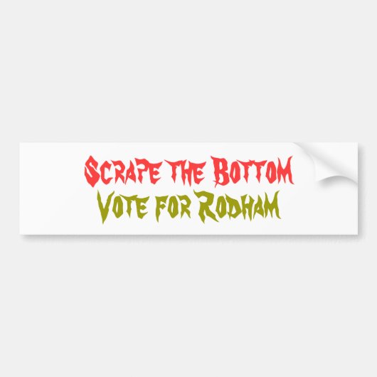 底、Rodhamのための投票を擦って下さい バンパーステッカー (正面)