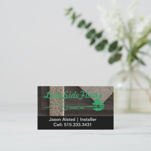 店カードの床張り 名刺 (スタンド正面)