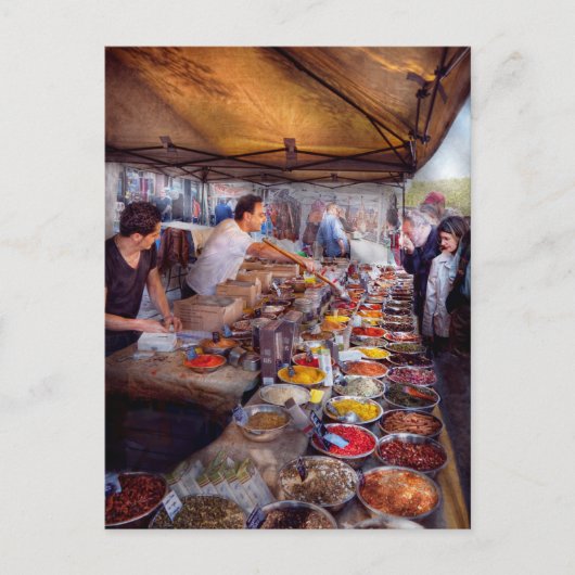 店先 – オープンエア茶&スパイス市場 ポストカード (正面)