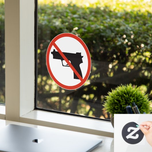 店内または事業所内に銃器を所持しないでください ウィンドウサイン (オフィス)