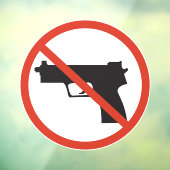 店内または事業所内に銃器を所持しないでください ウィンドウサイン (シート3)
