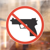 店内または事業所内に銃器を所持しないでください ウィンドウサイン (シート2)